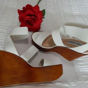 Steve Madden "Blondy" White Wedges